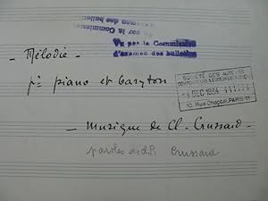 CRUSSARD Claude Mélodie Chant Piano manuscrit 1934