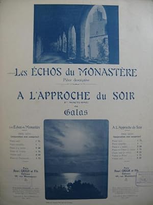 Bild des Verkufers fr GALAS Les Echos du Monastre Piano zum Verkauf von partitions-anciennes