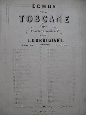Image du vendeur pour GORDIGIANI L. Echos de la Toscane 40 pices Chant Piano XIXe mis en vente par partitions-anciennes