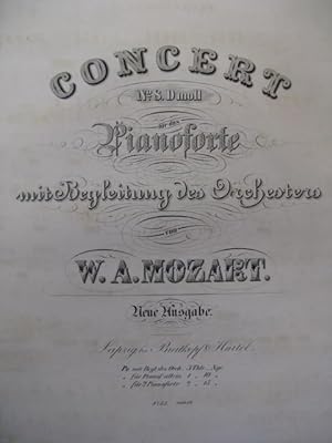 MOZART W. A. Concert n° 8 D moll 2 Pianos 4 mains 1860