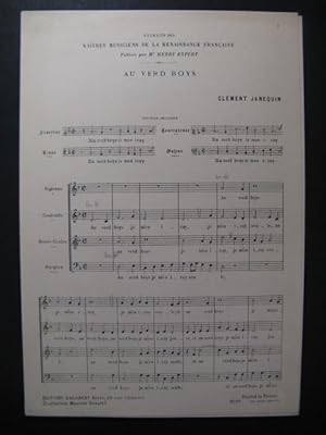 JANEQUIN Clément Au Verd Boys Renaissance Chant 1947