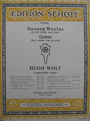 Seller image for WOLF Hugo Gesang Weylas Bebet Chant Piano for sale by partitions-anciennes