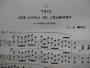 DONIZETTI G. Trio sur Linda Flute Violon Piano ca1870