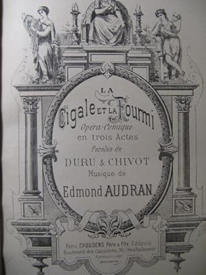 Seller image for AUDRAN Edmond La Cigale et la Fourmi Opra ca1890 for sale by partitions-anciennes