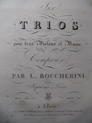 BOCCHERINI Luigi 6 Trios op 35 pour 2 Violons et Basse ca1820