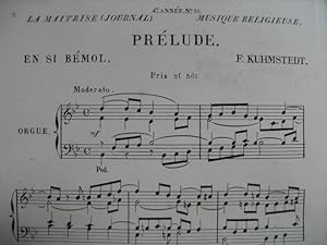 KUHMSTEDT F. Prélude Orgue XIXe