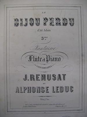 REMUSAT J. LEDUC Bijou Perdu Flute Piano 1857