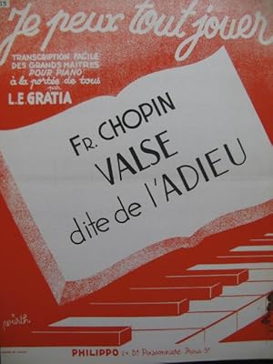 Seller image for CHOPIN Fr. Valse dite de l'Adieu Piano 1949 for sale by partitions-anciennes