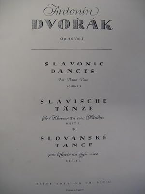 DVORAK Antonin Slavische Tänze Piano 4 mains