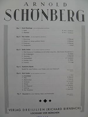 Seller image for SCHNBERG Arnold Traumleben Chant Piano for sale by partitions-anciennes