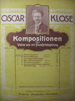 KLOSE Oscar Maienzauber Piano Violon 1921