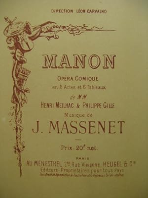 MASSENET Jules Manon 1895