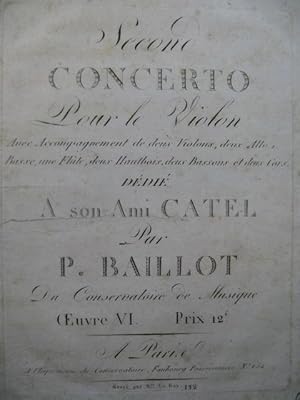 BAILLOT Pierre 2e Concerto Violon Orchestre ca1805