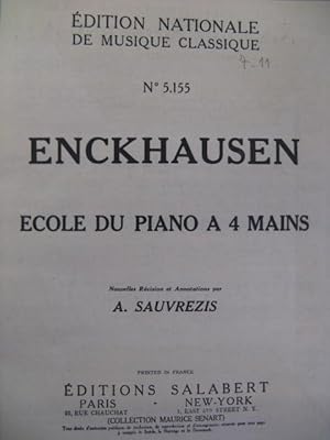 ENCKHAUSEN Ecole du Piano à 4 mains