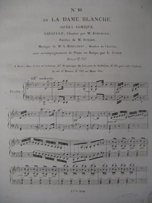 Seller image for BOIELDIEU Adrien La Dame Blanche No 10 Chant Piano for sale by partitions-anciennes