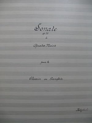 KOTZELUCH Leopold Sonate op 10 Manuscrit Piano 4 mains