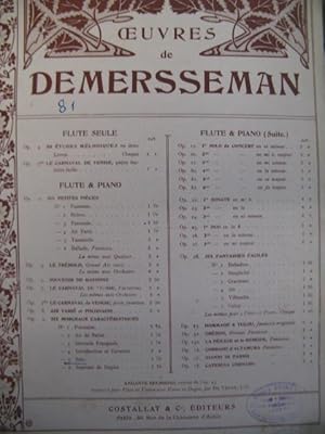 Immagine del venditore per DEMERSSEMAN Jules Solo op. 9 Flute Piano venduto da partitions-anciennes