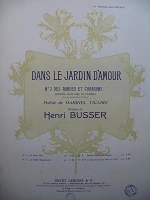 Immagine del venditore per BUSSER Henri Dans le Jardin d'Amour Chant Piano 1900 venduto da partitions-anciennes
