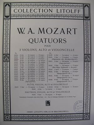 MOZART W. A. Quatuor No 3 F dur Violon Alto Violoncelle