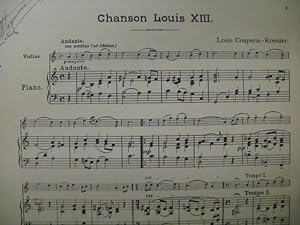 COUPERIN Louis Chanson Louis XIII Violon Piano 1910?