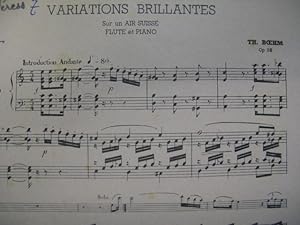 BOEHM Th. Variations Brillantes Flute Piano 1930