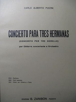 PIZZINI Carlo Alberto Concierto para tres Hermanas Piano Guitare 1971