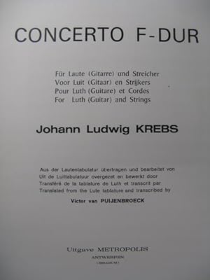 KREBS Johann Ludwig Concerto F dur Guitare Piano Cordes 1973