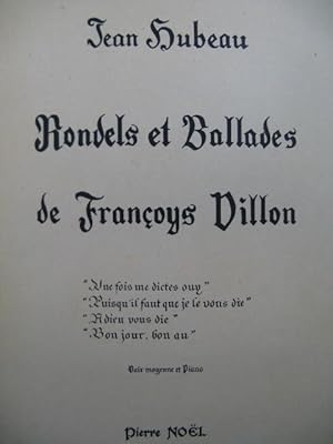 HUBEAU Jean Rondels et Ballades Dédicace Chant Piano 1948