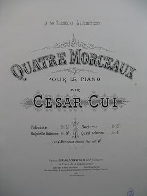 Imagen del vendedor de CUI Csar Nocturne No 3 Piano a la venta por partitions-anciennes