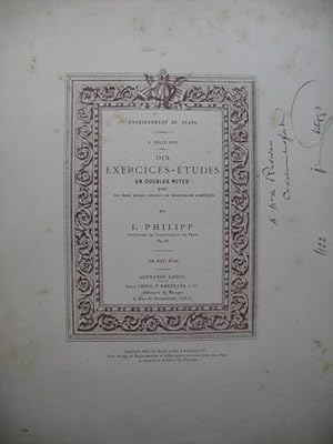 PHILIPP I. Dix Exercices Etudes Dédicace Piano 1910