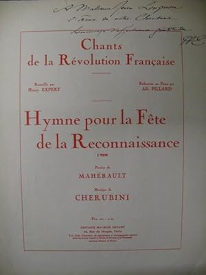 CHERUBINI Hymne Fête Reconnaissance Chant Piano 1928