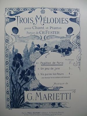 Immagine del venditore per MARIETTI G. Papillon de Paris Chant Piano venduto da partitions-anciennes