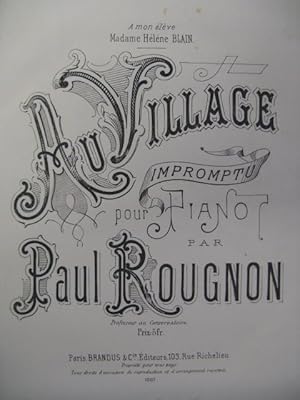 Seller image for ROUGNON Paul Au Village Piano ca1885 for sale by partitions-anciennes