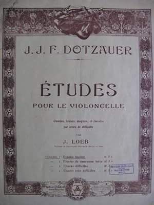 DOTZAUER J. J. F. Etudes faciles Violoncelle 1915