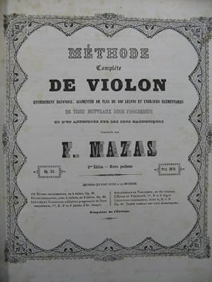 MAZAS F. Méthode Complète de Violon XIXe