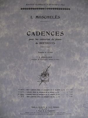 Seller image for MOSCHELES I. Cadences Beethoven op 37 Piano for sale by partitions-anciennes