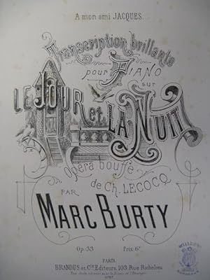 Bild des Verkufers fr BURTY Marc Le Jour et la Nuit Piano 1881 zum Verkauf von partitions-anciennes