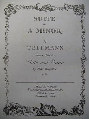 Seller image for TELEMANN G. P. Suite Am Flute Piano 1951 for sale by partitions-anciennes