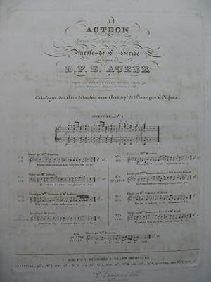 Immagine del venditore per AUBER D. F. E. Acteon No 5 Chant Piano 1836 venduto da partitions-anciennes
