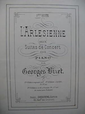 BIZET Georges L'Arlesienne 1e Suite Piano 4 mains ca1880