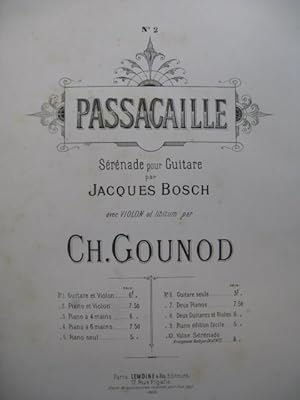 GOUNOD Charles Passacaille Violon Piano 1885