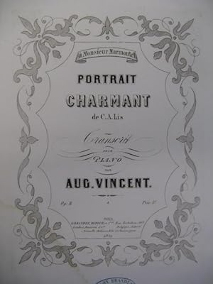 Bild des Verkufers fr VINCENT Auguste Portrait Charmant Piano ca1860 zum Verkauf von partitions-anciennes