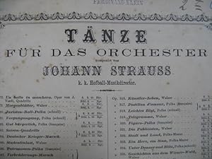 STRAUSS Johann Le Beau Danube Bleu Orchestre ca1870