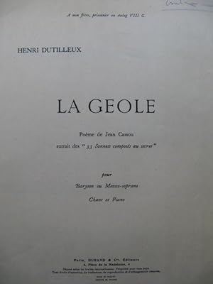 Seller image for DUTILLEUX Henri La Geole Chant Piano 1946 for sale by partitions-anciennes