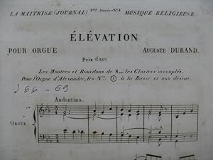 DURAND Auguste Élévation Orgue XIXe