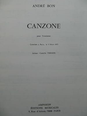 BON André Canzone Trombone solo 1977