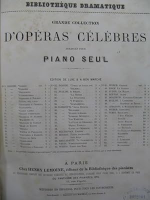 DONIZETTI G. Belisario Opera Piano solo XIXe