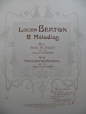 BERTON Lucien Voilà du Plaisir Chant Piano