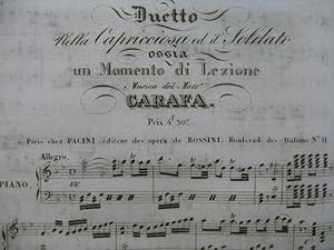 CARAFA Duetto nella Capricciosa ed il soldato Chant Piano ca1820