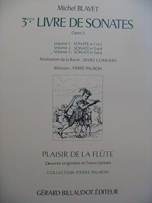 Bild des Verkufers fr BLAVET Michel 3e Livre de Sonates Vol 3 Flute Piano ou Clavecin zum Verkauf von partitions-anciennes